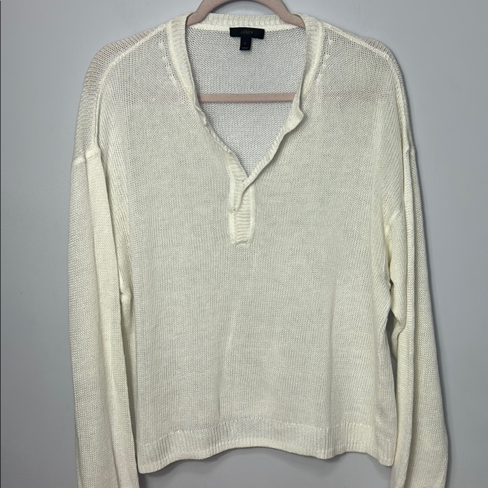 J. Crew Cream V-Neck Sweater